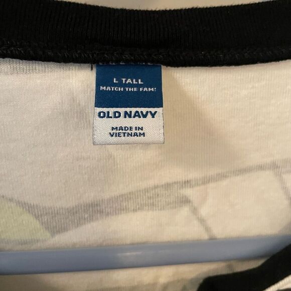 Old Navy Spooky Eyes Set Of Onesie Unisex Pajamas Button Front XL and L TALL - Picture 8 of 16